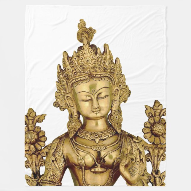 Tara Buddha Buddhist Goddess Yoga Tibet Art Peace Fleece Blanket (Front)