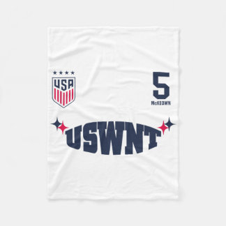 Tara Mckeown 4 White Uswnt Officially Licensed  Fleece Blanket