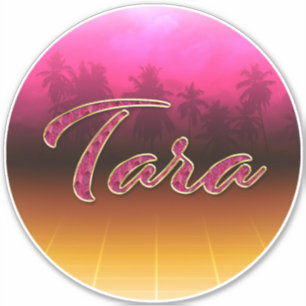 Tara Vorname Name golden pink Aufkleber Sticker