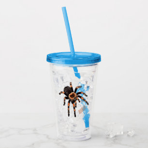 Tarantula cartoon illustration acrylic tumbler