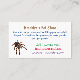 Tarantula cartoon illustration business card