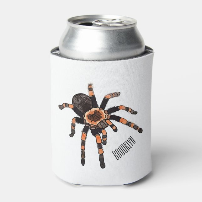 Tarantula cartoon illustration can cooler (Can Front)