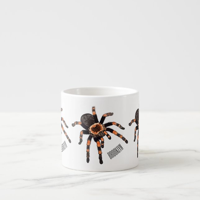 Tarantula cartoon illustration espresso cup (Front)