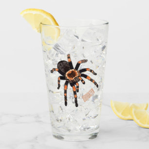 Tarantula cartoon illustration glass