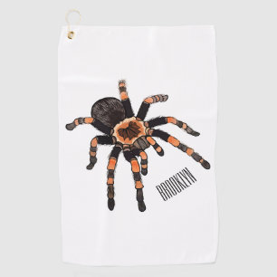 Tarantula cartoon illustration golf towel