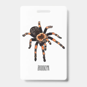 Tarantula cartoon illustration ID badge
