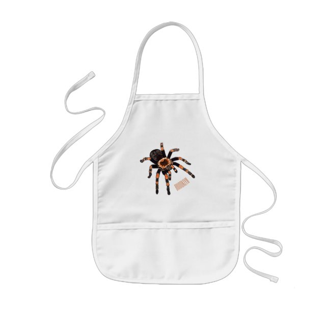 Tarantula cartoon illustration kids apron (Front)