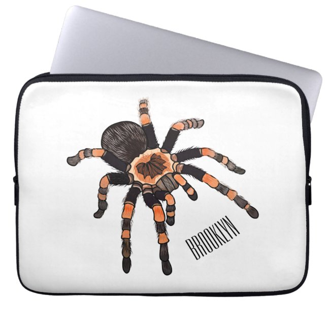 Tarantula cartoon illustration laptop sleeve (Front)