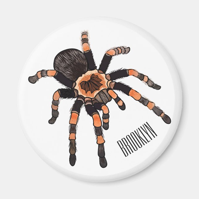 Tarantula cartoon illustration magnet (Front)