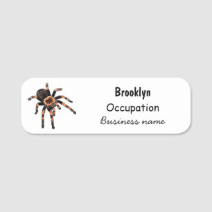 Tarantula cartoon illustration name tag