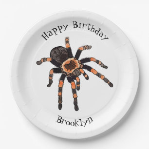 Tarantula cartoon illustration paper plate