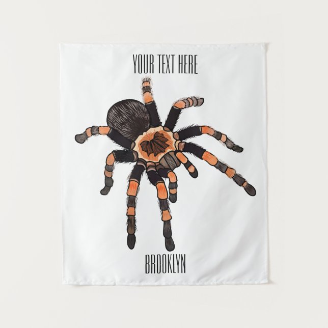 Tarantula cartoon illustration tapestry (Front)