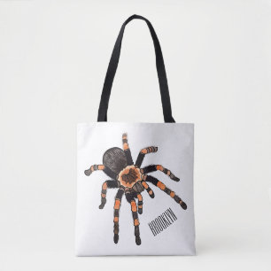 Tarantula cartoon illustration tote bag