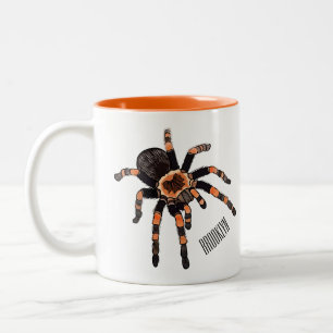 Tarantula cartoon illustration Two-Tone coffee mug