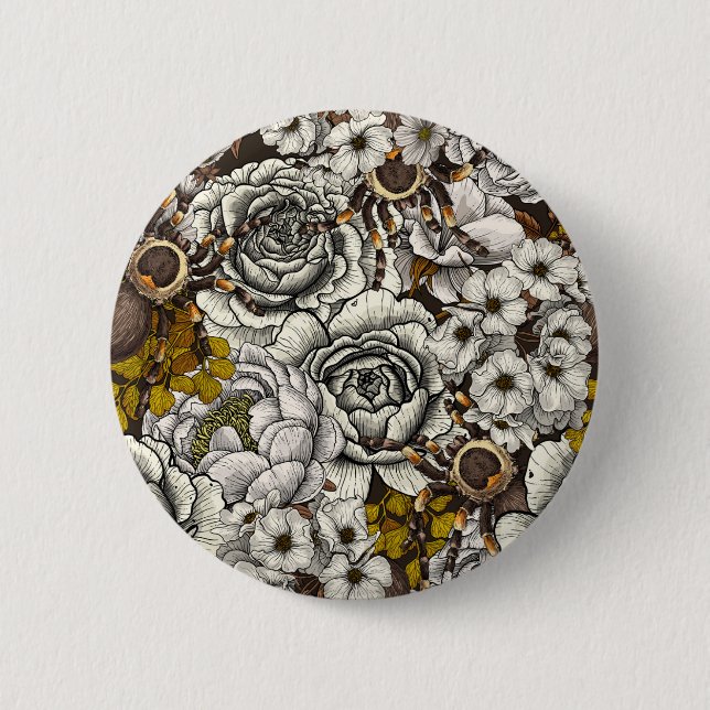 Tarantula garden 2 6 cm round badge (Front)