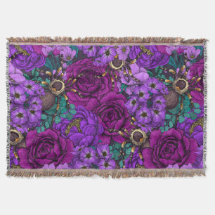 Tarantula garden 3 throw blanket