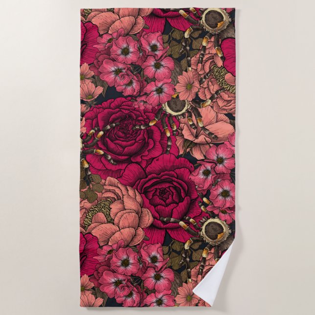 Tarantula garden 4 beach towel (Front)