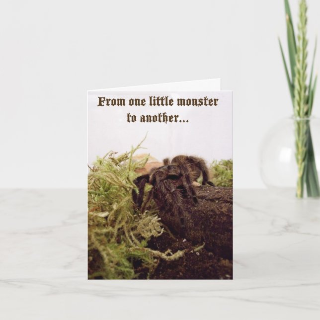 Tarantula Little Monster Birthday Card (Front)