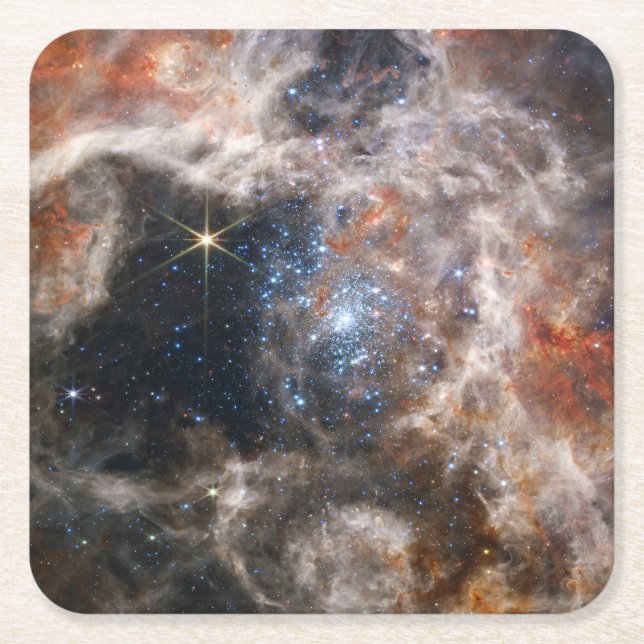 Tarantula Nebula Image from JWST Square Paper Coaster (Front)