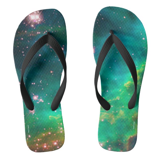 Tarantula Nebula Star Cluster Galaxy Image Jandals (Footbed)