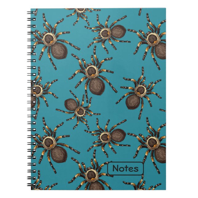 Tarantula on blue notebook (Front)