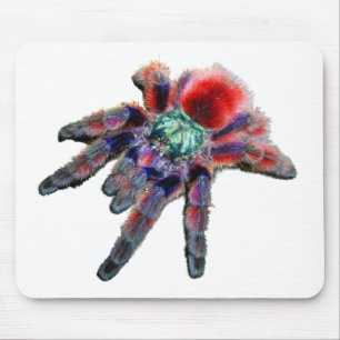 Tarantula spider, arachnid, big blue/red spider mouse pad