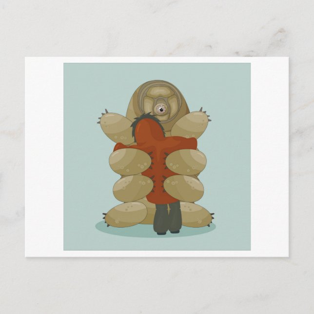 Tardigrade and human postcard (Front)