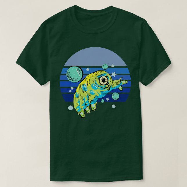 Tardigrade Blue Retro T-Shirt (Design Front)