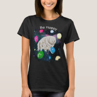 Tardigrade floating through space with Balloons