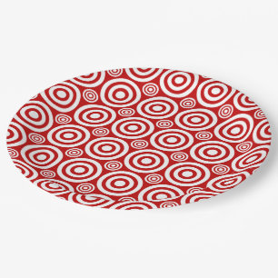 Target Bullseye-PAPER PLATES-Red-White Paper Plate