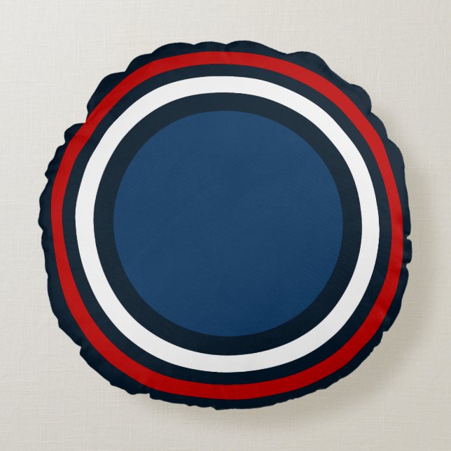 Target Bullseye,Red-White-Blue Round Pillow (Front)