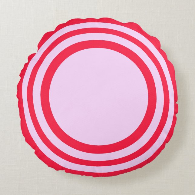 Target Bullseye, Two Toned Pink Round Pillow (Front)