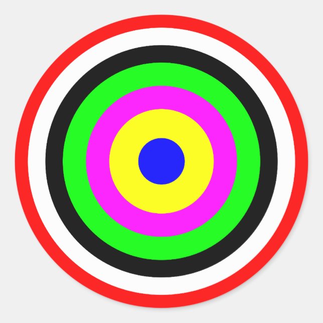 Target, coloured circles classic round sticker (Front)