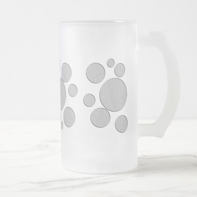 Target, coloured circles frosted glass beer mug (Right)
