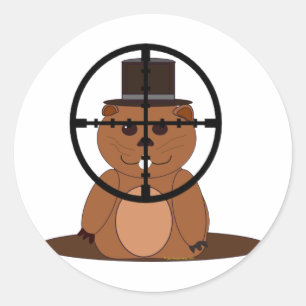 Target: groundhog classic round sticker