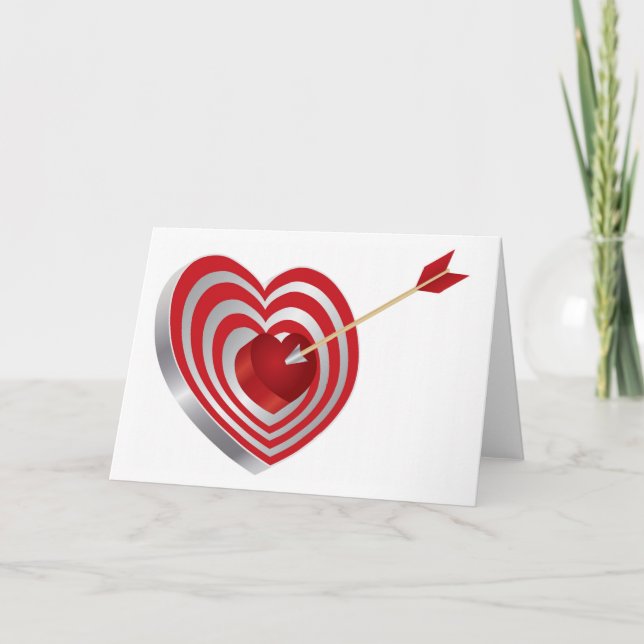 Target Heart with Arrow Greeting Card (Front)