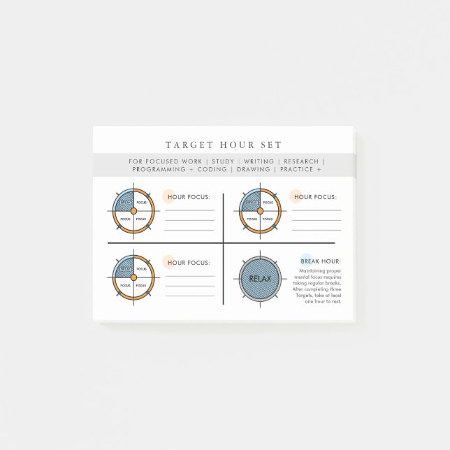 Target Hour Focus Set Post-it Notes (Front)