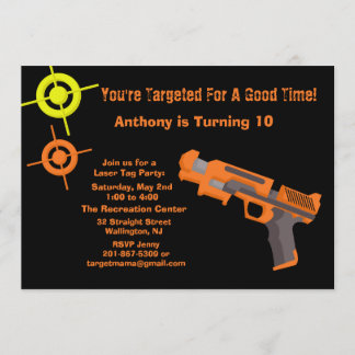 Target Laser Tag Birthday Party Invitation