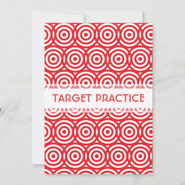 Target Practice Archery Club Event Bright Red Invitation (Front)