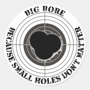 Target with large bullet holes - big bore classic round sticker