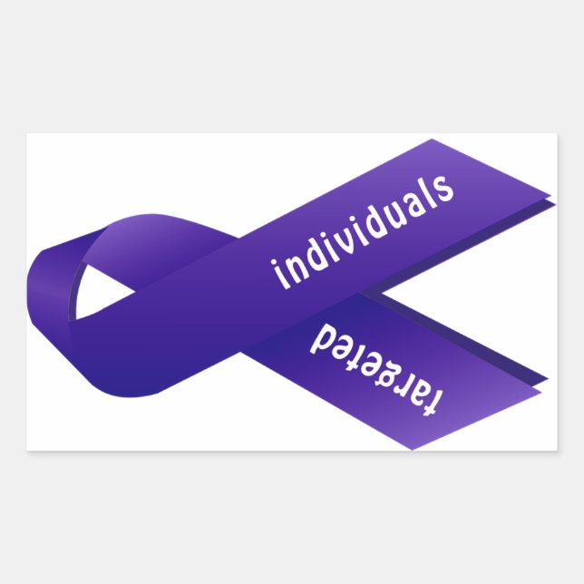 Targeted Individuals Awareness Indigo Ribbon Rectangular Sticker (Front)