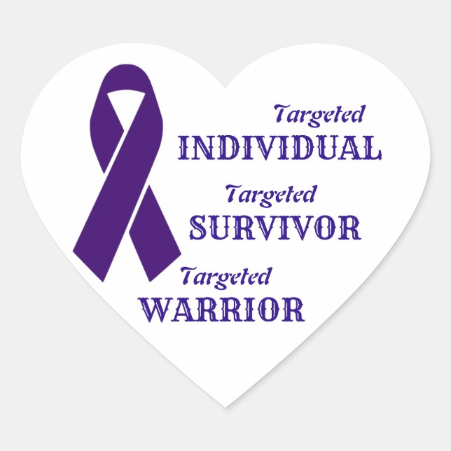 Targeted Individuals Awareness Survivor Warrior Heart Sticker (Front)