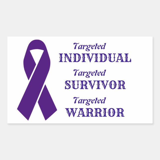 Targeted Individuals Awareness Survivor Warrior Rectangular Sticker (Front)