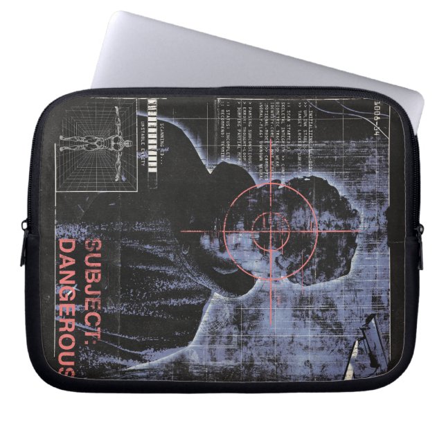 Targeted - Techno-Brutalist Streetwear Design Laptop Sleeve (Front)