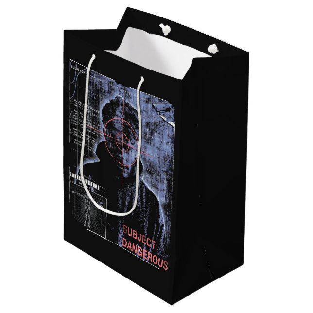 Targeted - Techno-Brutalist Streetwear Design Medium Gift Bag (Front Angled)