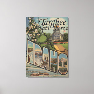 Targhee Nat'l Forest, Idaho - Large Letter Scene Canvas Print