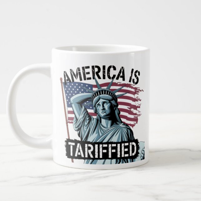 Tariff Titters – America’s Satirical Statement Large Coffee Mug (Left)
