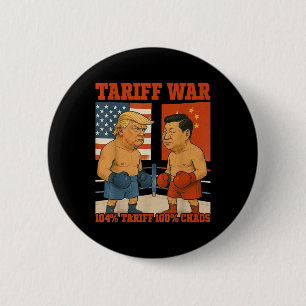 Tariff War Funny Trump Vs Xi Jinping Boxing Match  6 Cm Round Badge