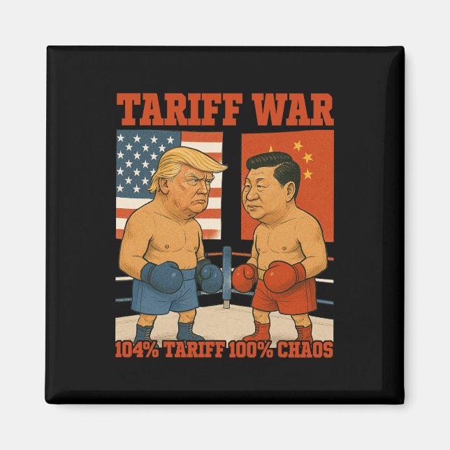 Tariff War Funny Trump Vs Xi Jinping Boxing Match  Magnet (Front)