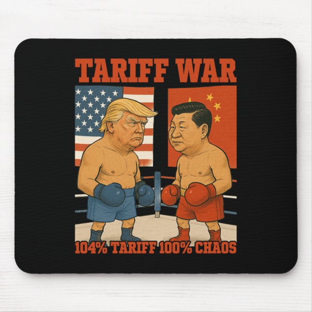 Tariff War Funny Trump Vs Xi Jinping Boxing Match  Mouse Pad (Front)